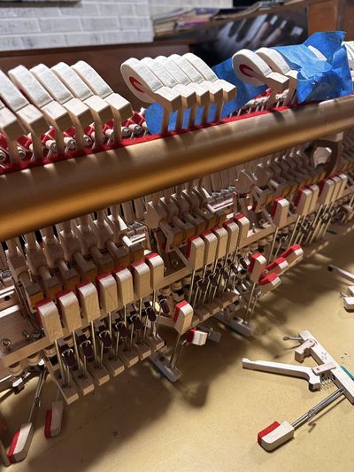 Piano being repaired by The Piano Guyz